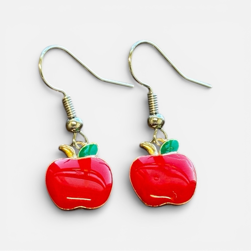 Red Apple Dangle Earrings
